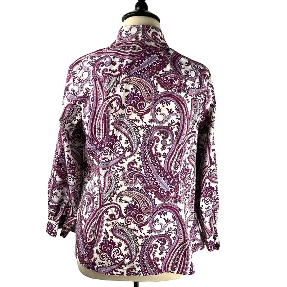 Charter Club Paisley Button Down Blouse, Women's Size 16W - Picture 3 of 11